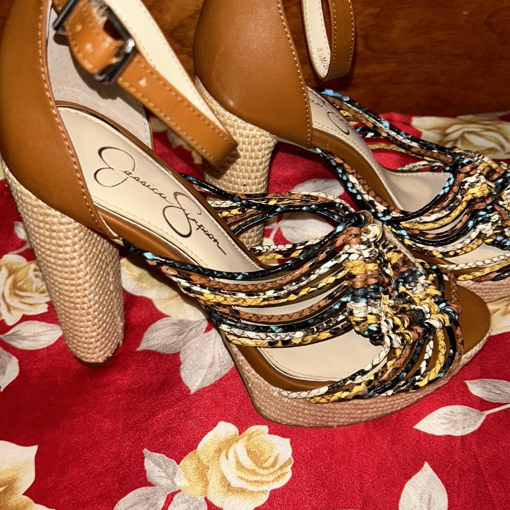 Jessica Simpson Tan Braided Strappy Heels - Multi - Picture 2 of 5
